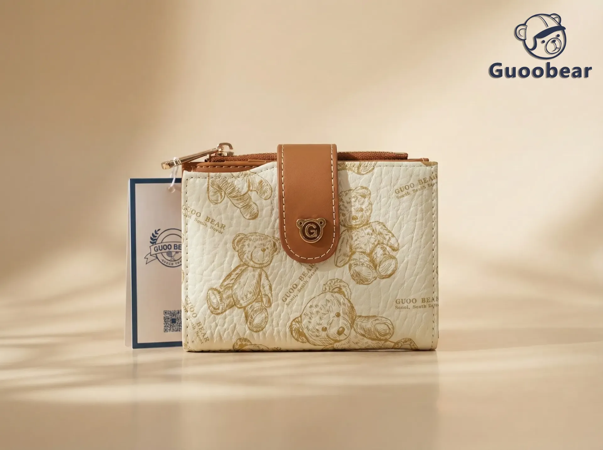 [GO-2040-1910] Koga off-white graffiti bear bi-fold wallet